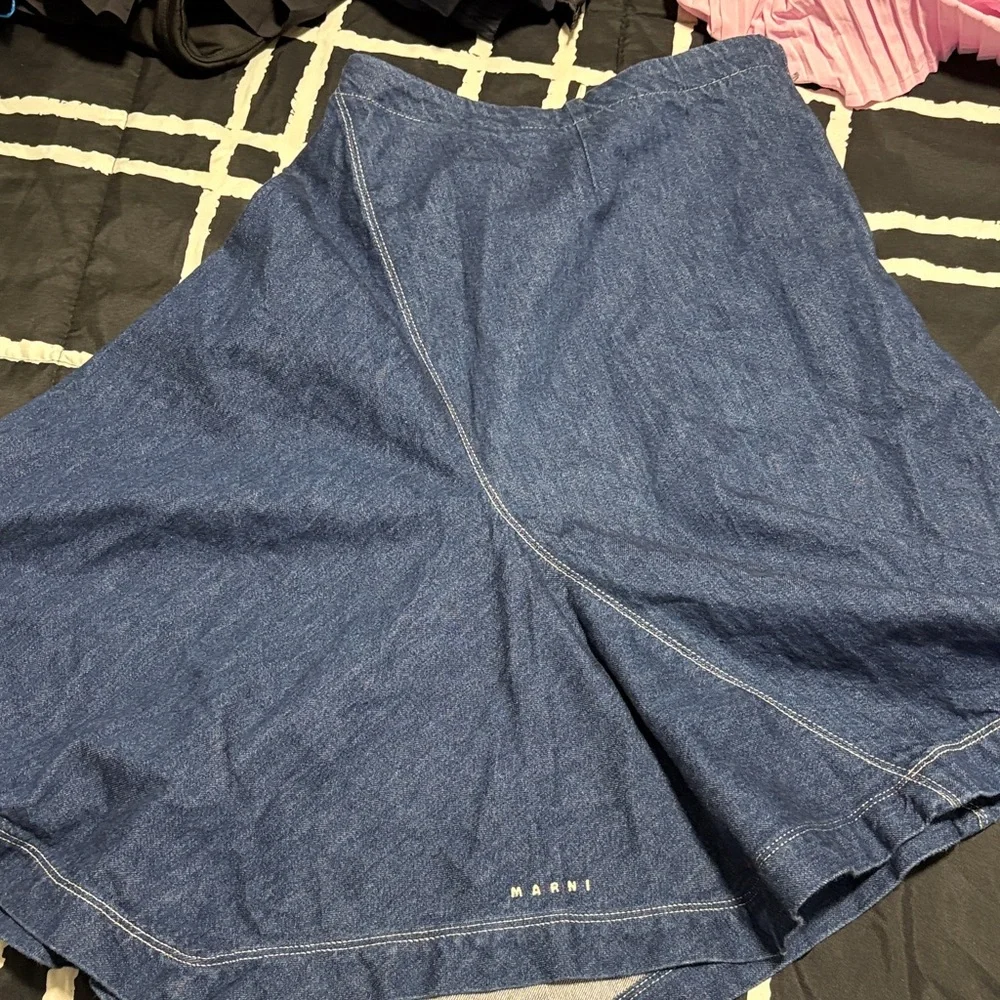 Marni Indigo A-Line Denim Skirt - Picture 1 of 4
